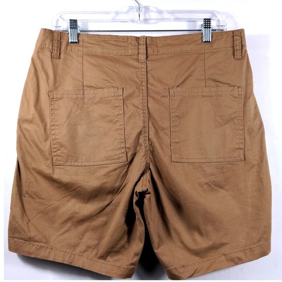 Free Planet Mens Size 30 Chino Shorts Cotton Spandex Brown Casual Flat Front - Picture 4 of 8